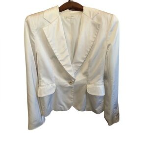 Banana Republic Classic White Suit Jacket Blazer Preppy Work Wear Boss Lady Top